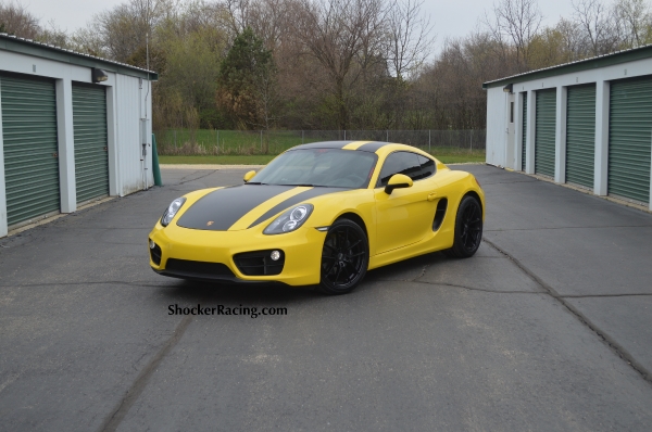 Racing Yellow Porsche Cayman 981 with O.Z. Leggera Wheels