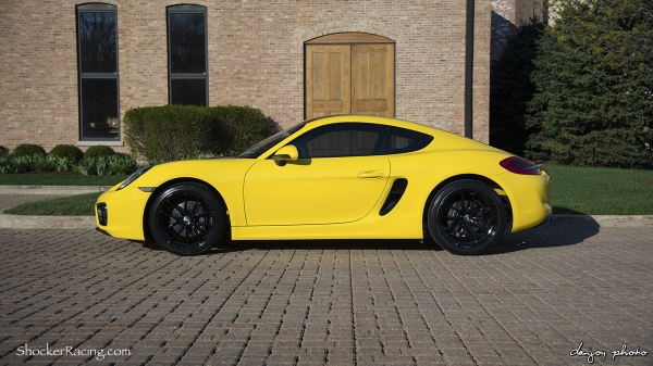 Racing Yellow Porsche Cayman 981 with O.Z. Leggera Wheels