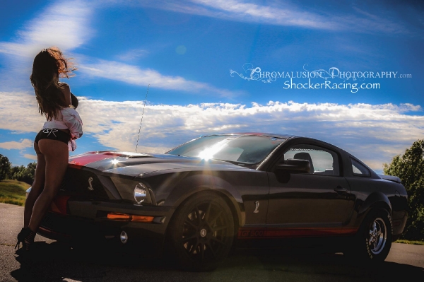 Kasey Hawkins with a Shelby Mustang by Chromalusion Photography