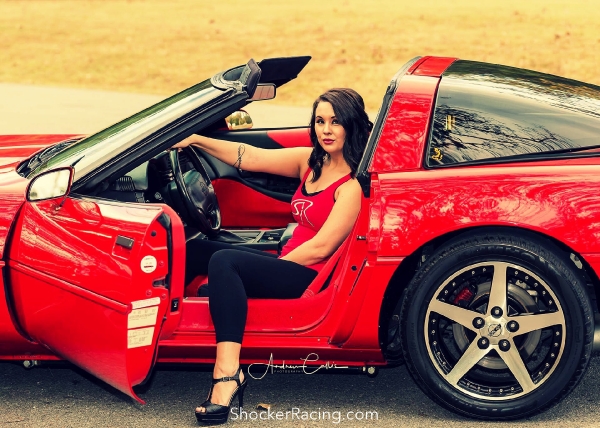 Sammie Jackson with a C4 Corvette for ShockerRacingGirls