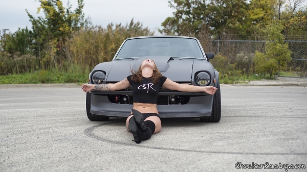 Chloe Harris with David's 383 SBC Swapped 1976 Datsun 280Z