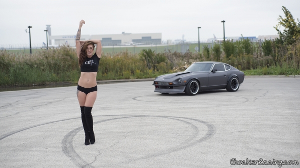 Chloe Harris with David's 383 SBC Swapped 1976 Datsun 280Z