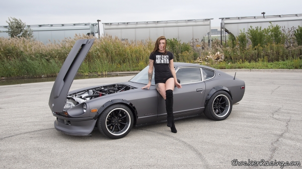 Chloe Harris with David's 383 SBC Swapped 1976 Datsun 280Z
