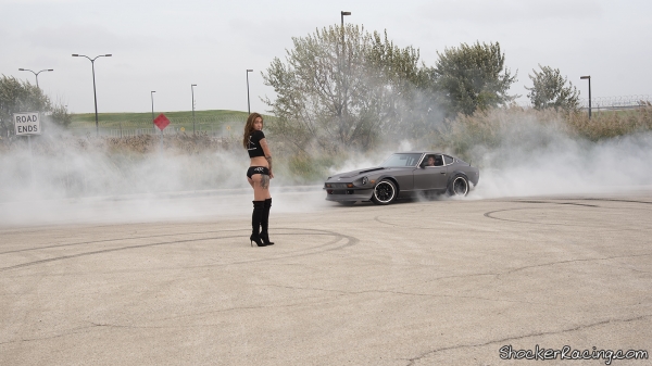 Chloe Harris with David's 383 SBC Swapped 1976 Datsun 280Z