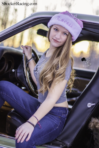 Nicole for ShockerRacingGirls with Tyler Sorget's Mach 1 Mustang